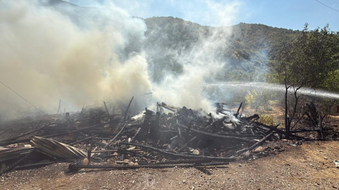 Karabük'tei evde çıkan yangın, ormana sıçradı