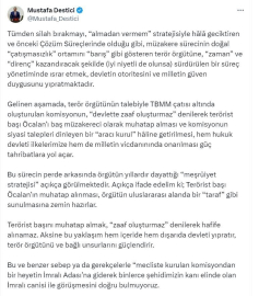 Destici: Komisyondan bir heyetin İmralı canisi ile görüşmesini doğru bulmuyoruz