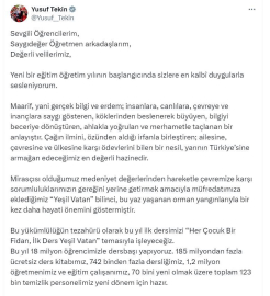 Bakan Tekin'den yeni eğitim-öğretim yılı mesajı