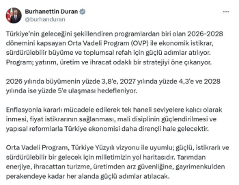 İletişim Başkanı Duran: OVP, sürdürülebilir bir gelecek için milletimizin yol haritasıdır