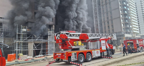 İstanbul- Kadıköy'de 20 katlı inşaatta yangın- 1