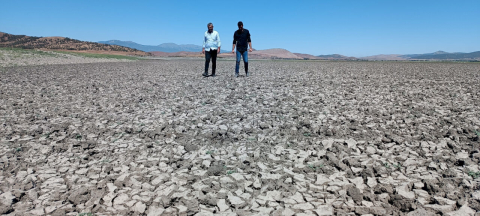 Barajda su seviyesi düştü, Hamamlar Höyüğü gün yüzüne çıktı