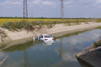Otomobil, sulama kanalına devrildi: 1 ölü, 2 yaralı