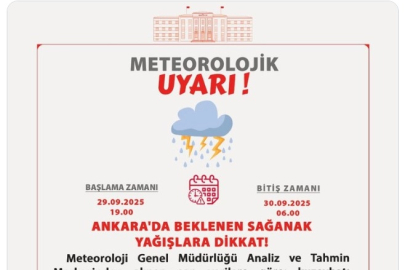 Ankara Valiliği'nden 'sağanak' uyarısı