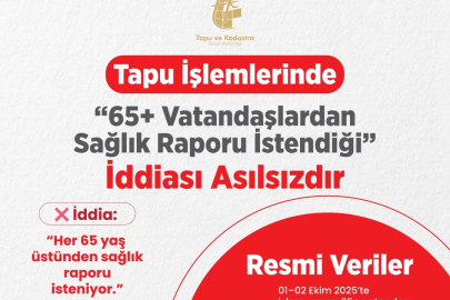 Tapu işlemlerinde '65 yaşa rapor zorunluluğu' yok