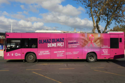 İETT'den meme kanseri farkındalık otobüsü...