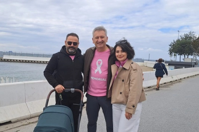 Meme kanserini yendi, anne oldu, bebeğiyle 'Pembe farkındalık yürüyüşüne' katıldı