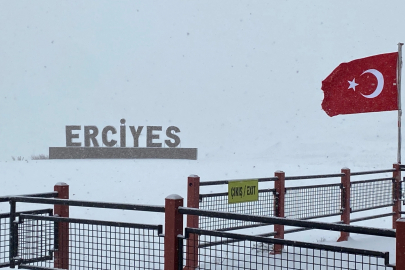 Erciyes Dağı’nda kar kalınlığı 10 santimetreye ulaştı
