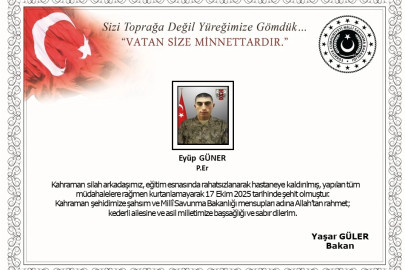MSB: Tokat’ta eğitimde rahatsızlanan Piyade Er Eyüp Güner şehit oldu