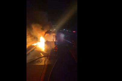 Osmaniye’de yolcu otobüsü yandı