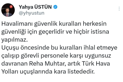 Uçuşu kaçırdı, tartıştı: Reha Muhtar THY'nin kara listesinde