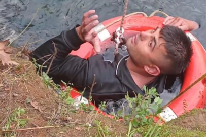 Düden Çayı'na düşen genç, can simidiyle kurtarıldı