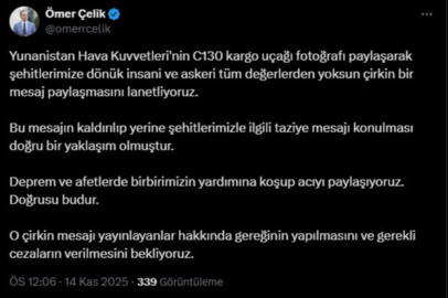 AK Parti'li Çelik: Yunanistan Hava Kuvvetleri'nin paylaşımını lanetliyoruz