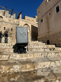 Mardin’de çöp taşıyan kadrolu eşeklerin yerine kullanılacak paletli aracın saha testi tamamlandı