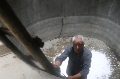 Yazın serinleyebilmek için kar doldurulan kuyularda hazırlıklar başladı
