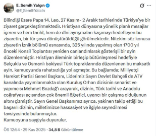 MHP'li Yalçın: Maksatlı ayin, rahatsızlığa yol açmıştır