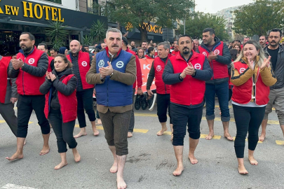 23 bin işçi 'Çıplak Ayak Yürüyüşü' yaptı