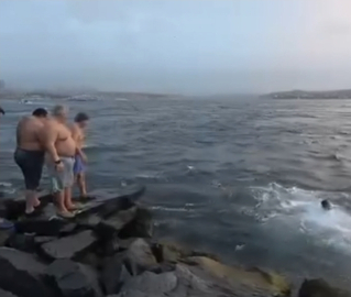 İstanbul - Fatih'te soğuk havaya aldırış etmeden denizde yüzdüler