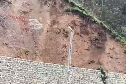 Rize'de çay bahçesinde heyelan...