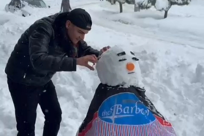 Şırnaklı kuaförden gülümseten 'kardan adam' tıraşı