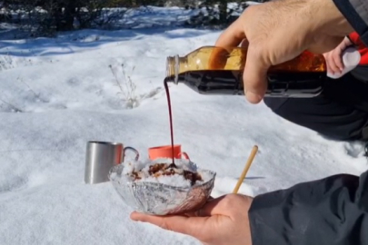 1571 Metrede Kar Ziyafeti! Kırşehirli Dağcıların "Karsambaç" Keyfi