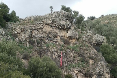 Aydın'da Duygulandıran Görüntü: Türk Bayrağını Yerde Bırakmadı