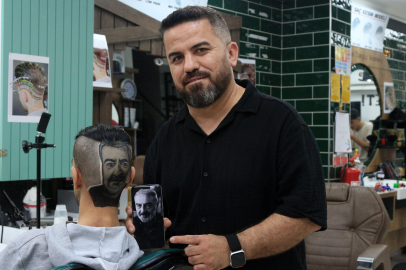 Antalyalı Berberden "İnci Taneleri" Şovu: Azem’in Portresi Saça Kazındı