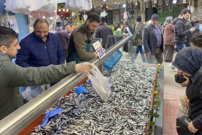 Bolu Pazarı'nda Hamsi Kuyruğu: Fiyatı Düşünce Vatandaş Akın Etti