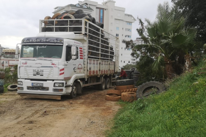 Alanya’da 30 Tır Atık Lastik Ekonomiye Kazandırıldı