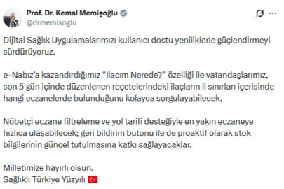 e-Nabız’a Yeni Özellik: “İlacım Nerede?” Hizmete Girdi