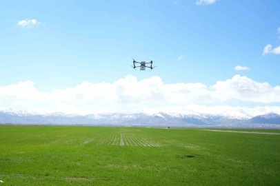 Muş'ta 42 Bin Dönüm Buğday Tarlası Dronla Gübrelendi