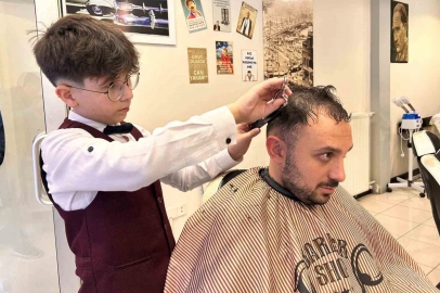 13 Yaşındaki Berber Çınar'ın Hedefi Dünya Markası Olmak