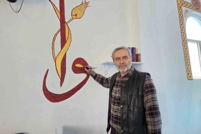 Kütahya'da İmamdan 25 Yıllık Ücretsiz Hat Sanatı