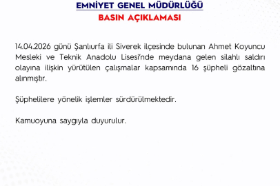 EGM: Şanlıurfa’daki silahlı saldırı olayında 16 şüpheli yakalandı