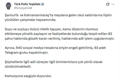 Okul Saldırılarını Övenlere EGM Operasyonu: 83 Gözaltı