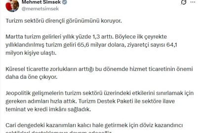Bakan Şimşek: Döviz kazandırıcı sektörleri desteklemeye devam edeceğiz
