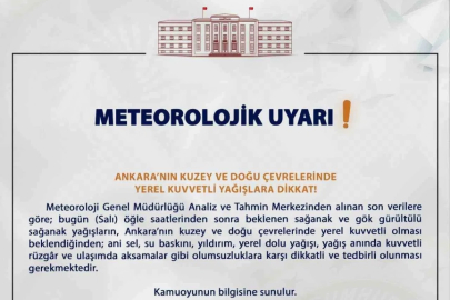 Ankara İçin Kritik Uyarı: Kuzey ve Doğu İlçelerine Sel ve Dolu Geliyor
