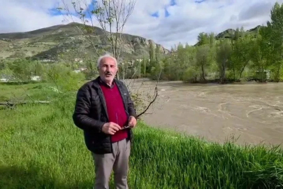 İspir’de Çoruh Vadisi’nde karların erimesiyle su seviyesi yükseldi, evler boşaltılıyor

