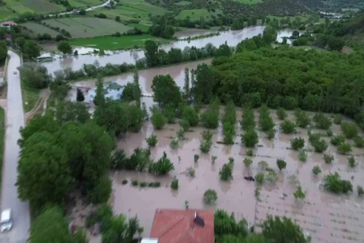 Tokat’ta Kelkit Çayı taştı, köyü su bastı

