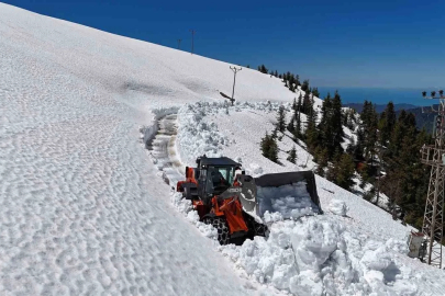 Rize’de yayla yollarında kar temizleme çalışması sürüyor
