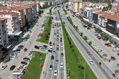 Çorum’da yollarda bayram dönüşü yoğunluğu
