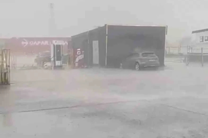Kapıkule Sınır Kapısı’nda dolu yağışı
