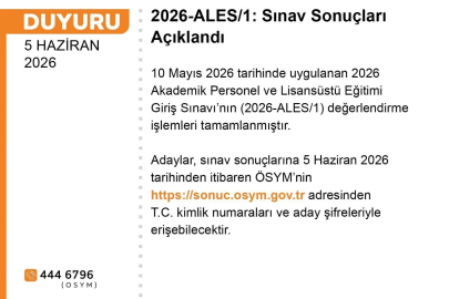 ALES sonuçları açıklandı
