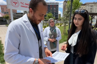 Yüksekova’da sağlık ekiplerinden ’sokakta sigarayı bırakma’ seferberliği
