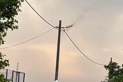 Bandırma’da elektrik hattında korku dolu anlar
