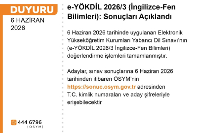 e-YÖKDİL 2026/3 sonuçları açıklandı
