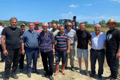 Sinop’ta sulama hattı patladı, çeltik üreticisi tepki gösterdi
