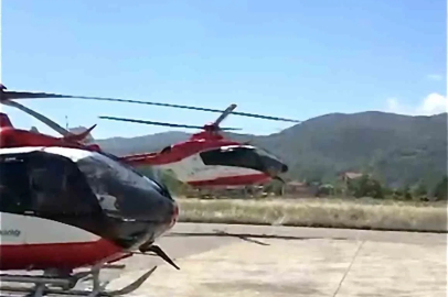 Samsun’un ambulans helikopterinden sınırları aşan nakil
