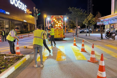 Erzincan’da yol çizgileri yenileniyor