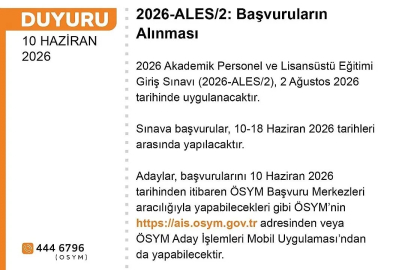 ALES başvuruları başladı
